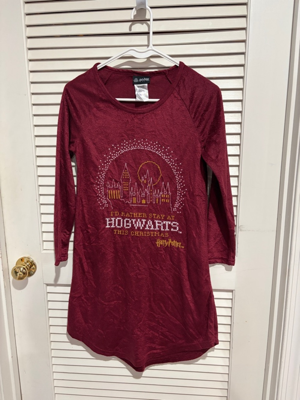 Harry Potter Kids' Burgundy Hogwarts Nightgown